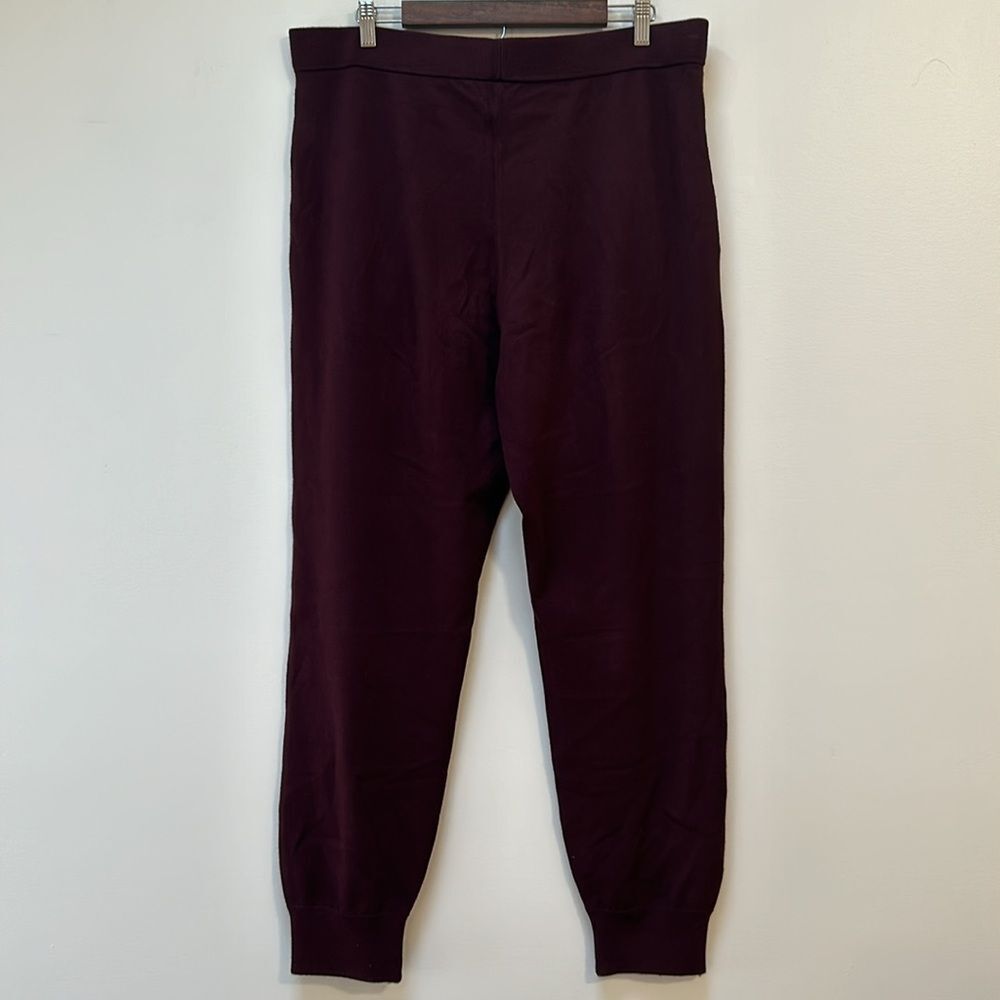 Aritzia Babaton Rodin Burgundy Knit Jogger XL - Picture 9 of 12